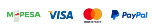 Mpesa, visa, mastercard, paypal payments